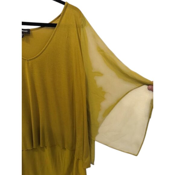 Bebe yellow v-neck poncho style top size US L - Picture 4 of 7